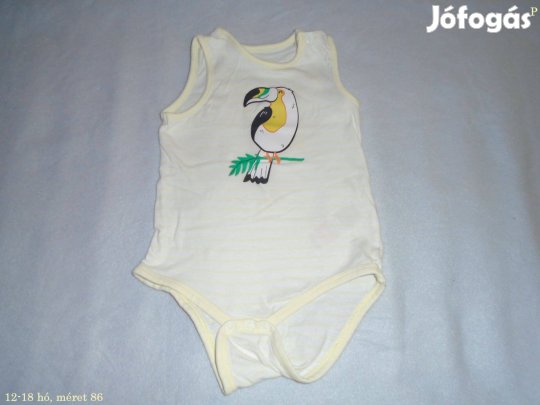 Tukán mintás ujjatlan body 12-18 hó (méret 86)