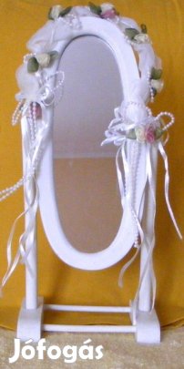 Tükör játékbaba kiegészítő, baba bútor, dekoráció