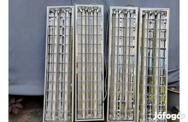 Tükrös, Rácsos, Kanlux mennyezeti fénycsöves lámpatest 4 db