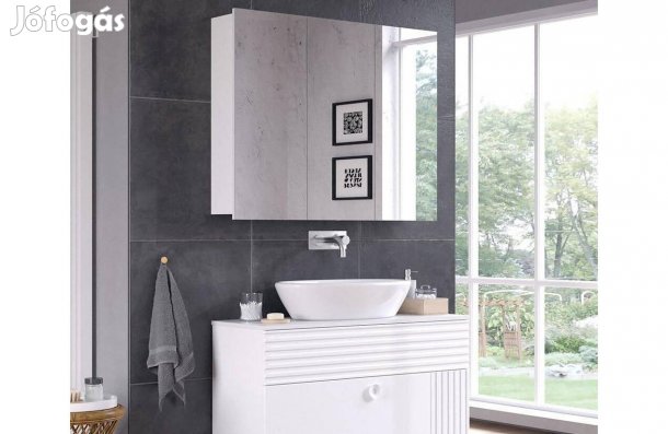 Tükrös fürdőszobai szekrény100 cm,Vicco Sola, fehér ,Új