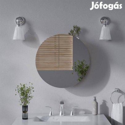 Tükrös fürdőszobai szekrény 50 × 50 × 17 cm,Vicco, antracit ,Új