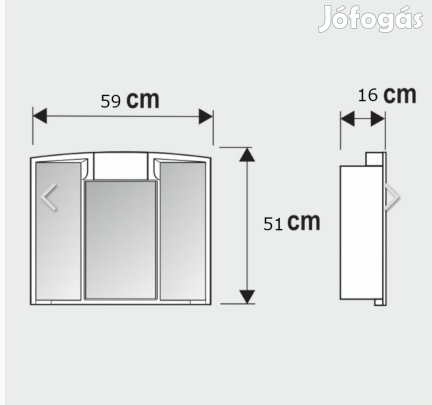 Tükrös fürdőszobaszekrény
