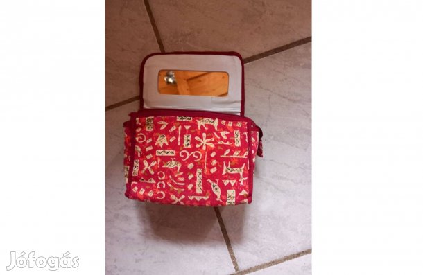 Tükrös piros neszeszer 23 x 9 cm - Újszerű