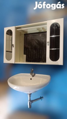 Tükrös szekrény + Mosdókagyló,csappal