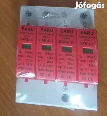 Túlfeszültség levezető AC 3 fázis +N villám védelem napelem inverter