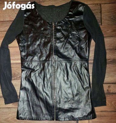 Tüllős bőrszerű tunika ruha