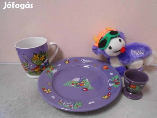 Tündéri porcelán Milka reggeliző készlet gyermekeknek