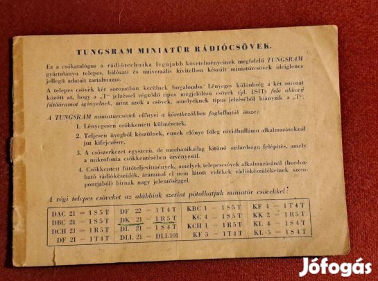 Tungsram gyártmányú csövek hivatalos ismertetője