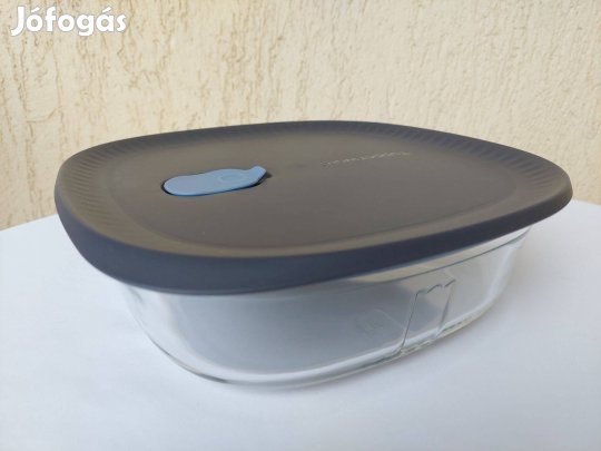 Tupperware Voila Glass szögletes 1,6 literes üvegedény