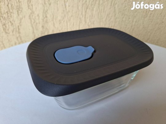 Tupperware Voila Glass szögletes 400 ml-es literes üvegedény