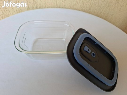 Tupperware Voila Glass szögletes 400 ml-es literes üvegedény