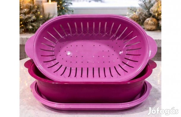 Tupperware álomszép pink ovális tálalómester 2l Új