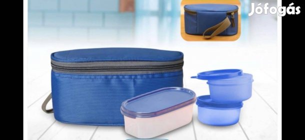 Tupperware ebédhordó szett táskával kék Új, Bomba ár!