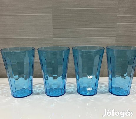 Tupperware kék Prizma pohár Új