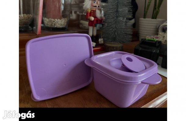 Tupperware lila mikrózható ételhordó szett Új