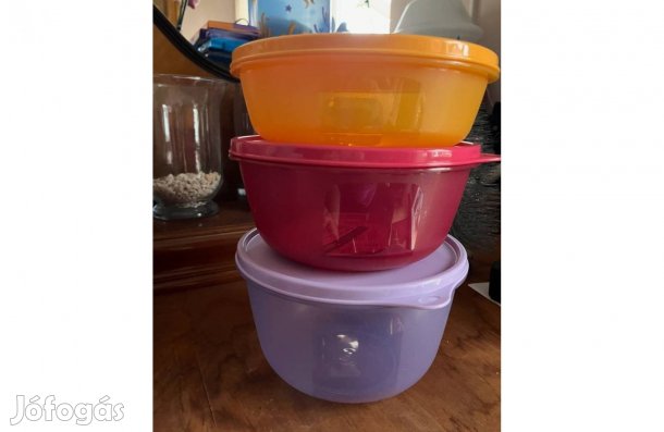 Tupperware lila-pink nagy Friss tál szett 3db Új