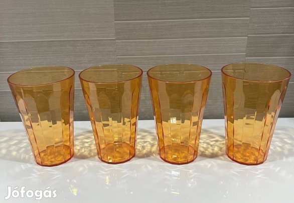Tupperware narancs Prizma pohár szett Új