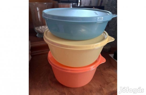 Tupperware narancs-kék nagy Friss tál szett 3db Új