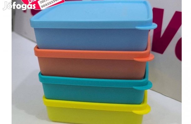 Tupperware színes szögletes tároló szett 400 ml Új