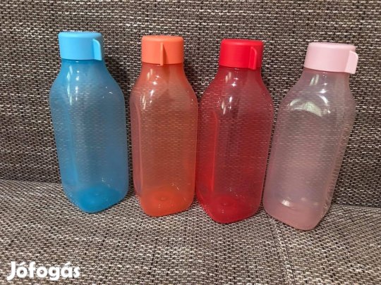Tupperware szögletes, csavaros Öko palack 1l Új, akciós