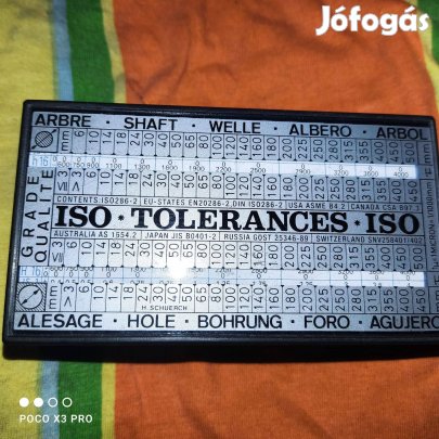 Tűrés táblázat alkatrész segéd kellék