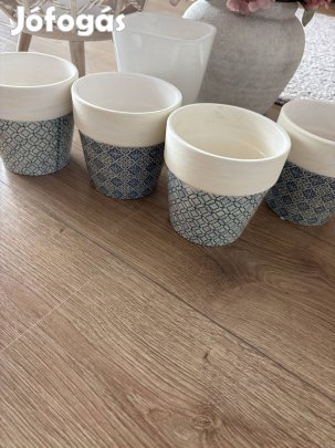 Türkiz kék mintás kaspó csomag