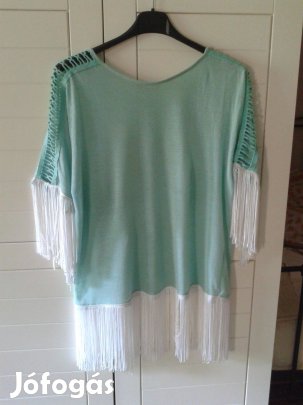 Türkiz rojtos póló L méret