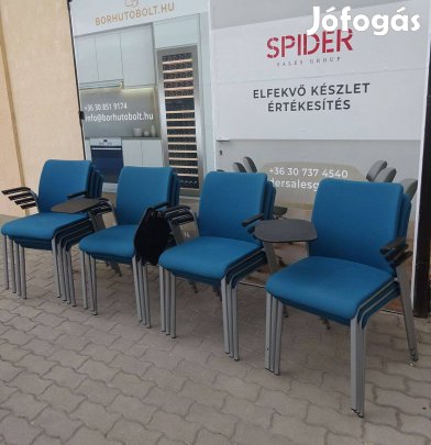 Türkíz tárgyalószék, konferencia szék, írótáblás, Steelcase - használt