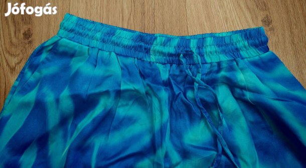 Türkizes szaténfényű különleges színű női nadrág S