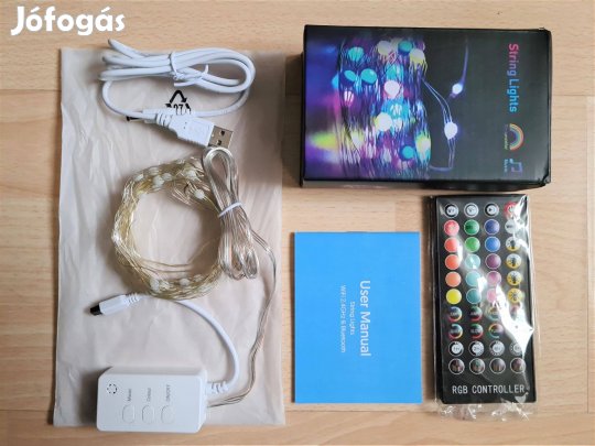 Tuya Smart LED WIFI+BT+Táv karácsonyi fényfüzér izzósor 5m