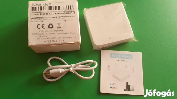Tuya kompatibilis, - új - wifi-s, Zigbee qeatway 3.0 ( + USB-C tápkáb