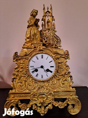 Tüziaranyozott kandalló óra 1860-as évekből