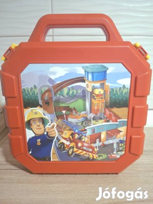 Tűzoltó Sam - Körmöspálcás tűzoltóállomás játékszett ritkaság