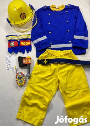 Tűzoltó Sam jelmez, tűzoltó jelmez 5-6 év G8