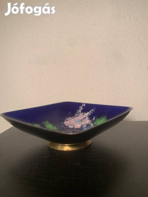 Tűzzománc réz tál