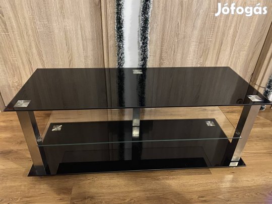 Tv állvány fekete üveg