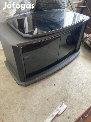 Tv szekrény-hifi álvány üveg polcokkal