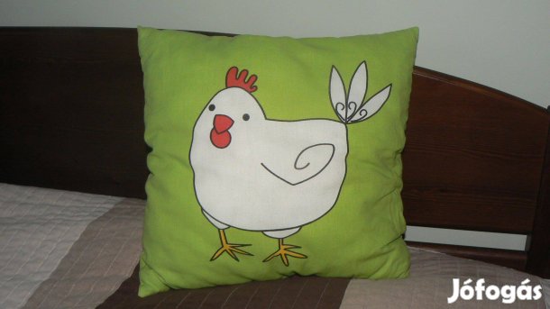 Tyúk, pipi 30x30 díszpárna Újszerű!