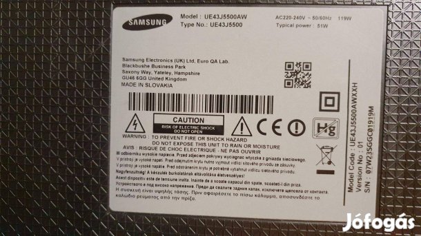 UE43J5500 Samsung tv panelek eladók alaplap,háttér elkelt