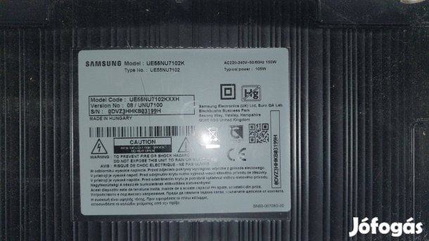 UE55NU7102K 4K Smart LED LCD tv hibás törött alkatrésznek UE55NU7102