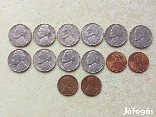 USA 14 db Különböző Érme 1,5 Cents 1964-1999