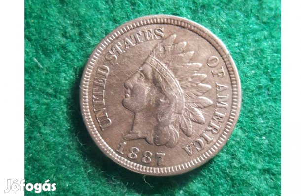 USA 1 cent 1887 Indiánfejes