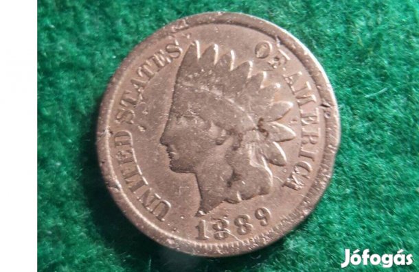 USA 1 cent Indiánfejes 1889 Nagyon Ritka!