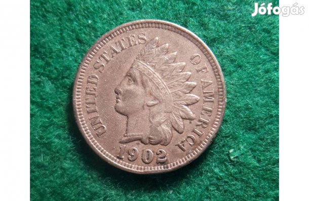 USA 1 cent Indiánfejes 1902