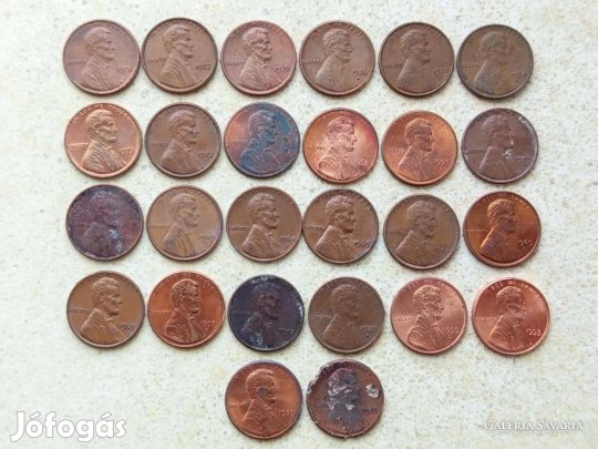USA 26 db Különböző Érme 1 Cent Lincoln 1 Cent 1945-1999