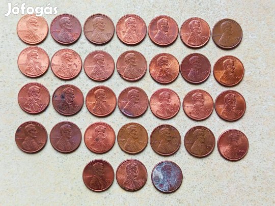 USA 31 db Különböző Érme 1 Cent Lincoln Cent 1974-2001