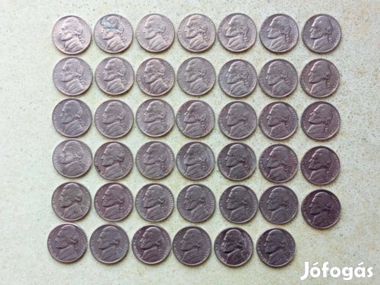 USA 41 db Különböző Érme 5 Cents Jefferson Nickel 1980-2004