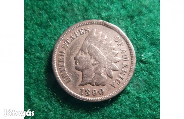 USA Indiánfejes 1 CENT1890 (Ritka Évszám)