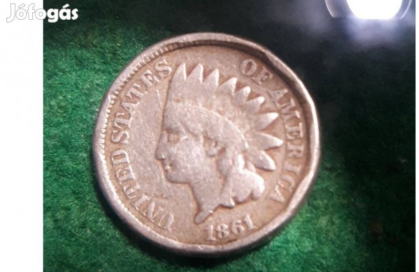 USA Indiánfejes 1 CENT 1861 (Ritka)