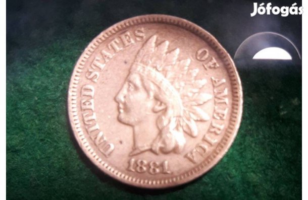 USA Indiánfejes 1 cent 1881 (Ritka)